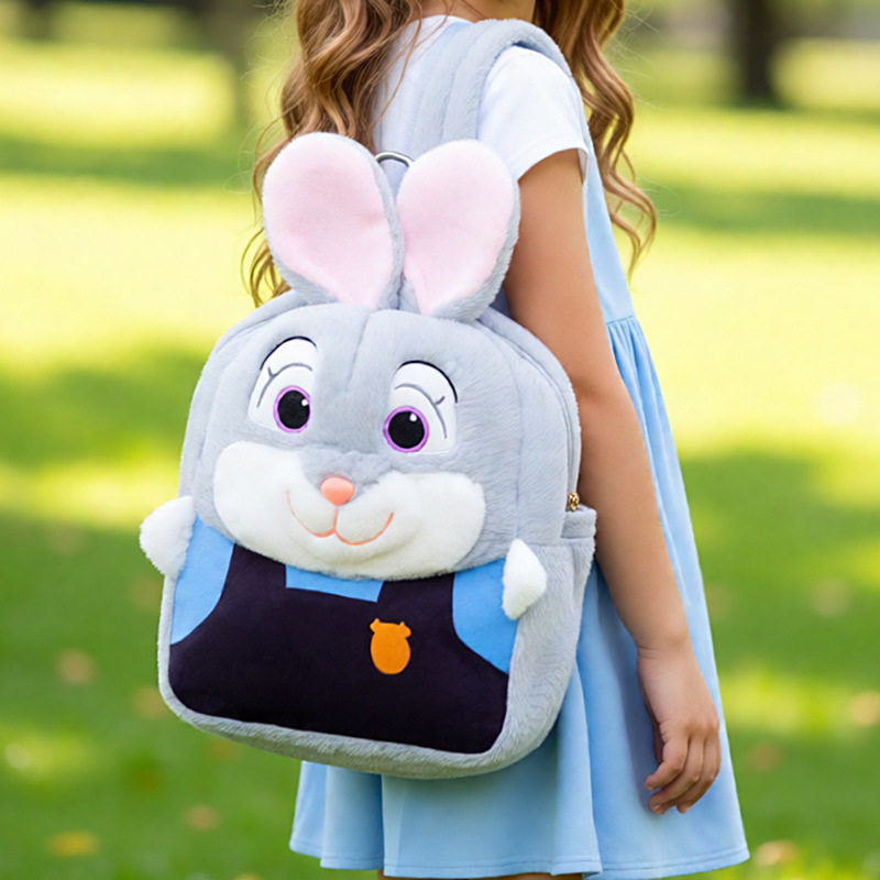 新款疯狂动物城儿童书包毛绒包包百搭卡通可爱外出背包玩偶双肩包