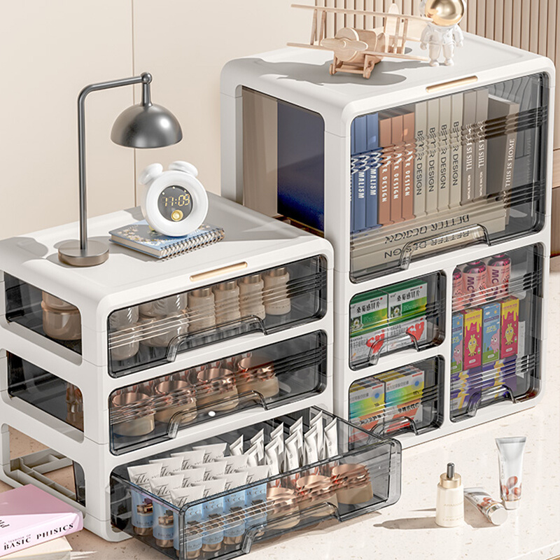 桌面收纳盒抽屉式办公室书桌整理C梳妆台化妆护肤品置物架储物柜
