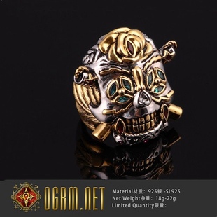 敢死队史泰龙戒指精工镶嵌幸运骷髅戒指潮男朋克个性戒指