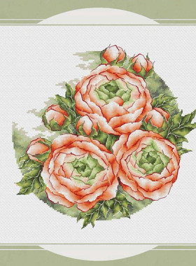 公主绣铺DMC自配套件纯棉线精准印花套件230424玫瑰花A
