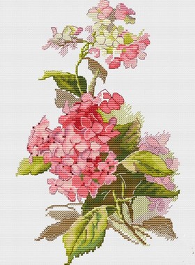 公主绣铺DMC自配套件纯棉线精准印花套件230502绣球花