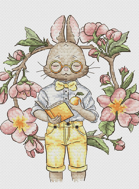 公主绣铺DMC自配套件纯棉线精准印花套件220305春天的小兔子男兔