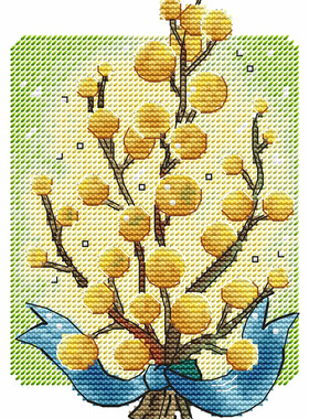 公主绣铺DMC自配套件纯棉线精准印花套件210807春天的花黄色小花