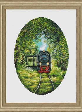 公主绣铺DMC自配套件纯棉线精准印花套件230605树林里的小火车