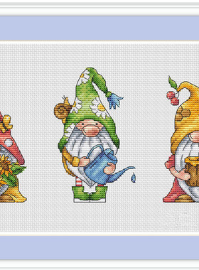 公主绣铺DMC自配套件纯棉线精准印花套件210602三个小矮人夏天