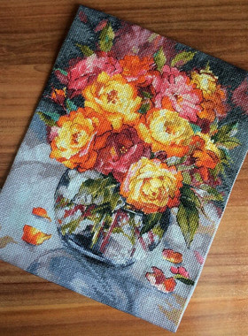 公主绣铺DMC自配套件纯棉线精准印花套件211013玫瑰花瓶