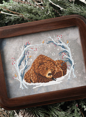 公主绣铺DMC线R线自配十字绣精准印花套件D102冬日小熊