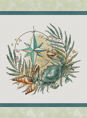 公主绣铺DMC自配套件纯棉线精准印花套件210403海草螃蟹