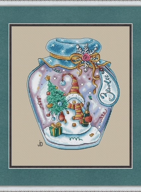 公主绣铺DMC自配套件纯棉线精准印花套件200504罐子里的风景冬季