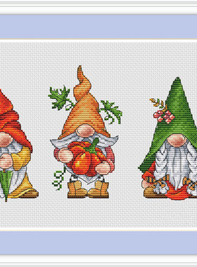 公主绣铺DMC自配套件纯棉线精准印花套件210603三个小矮人秋天