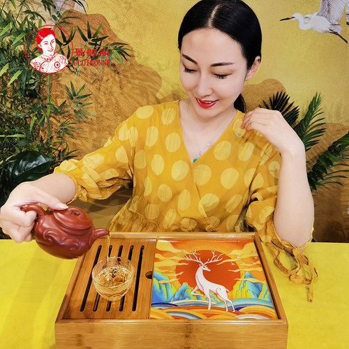 白鹿景泰蓝掐丝珐琅竹子非遗手工