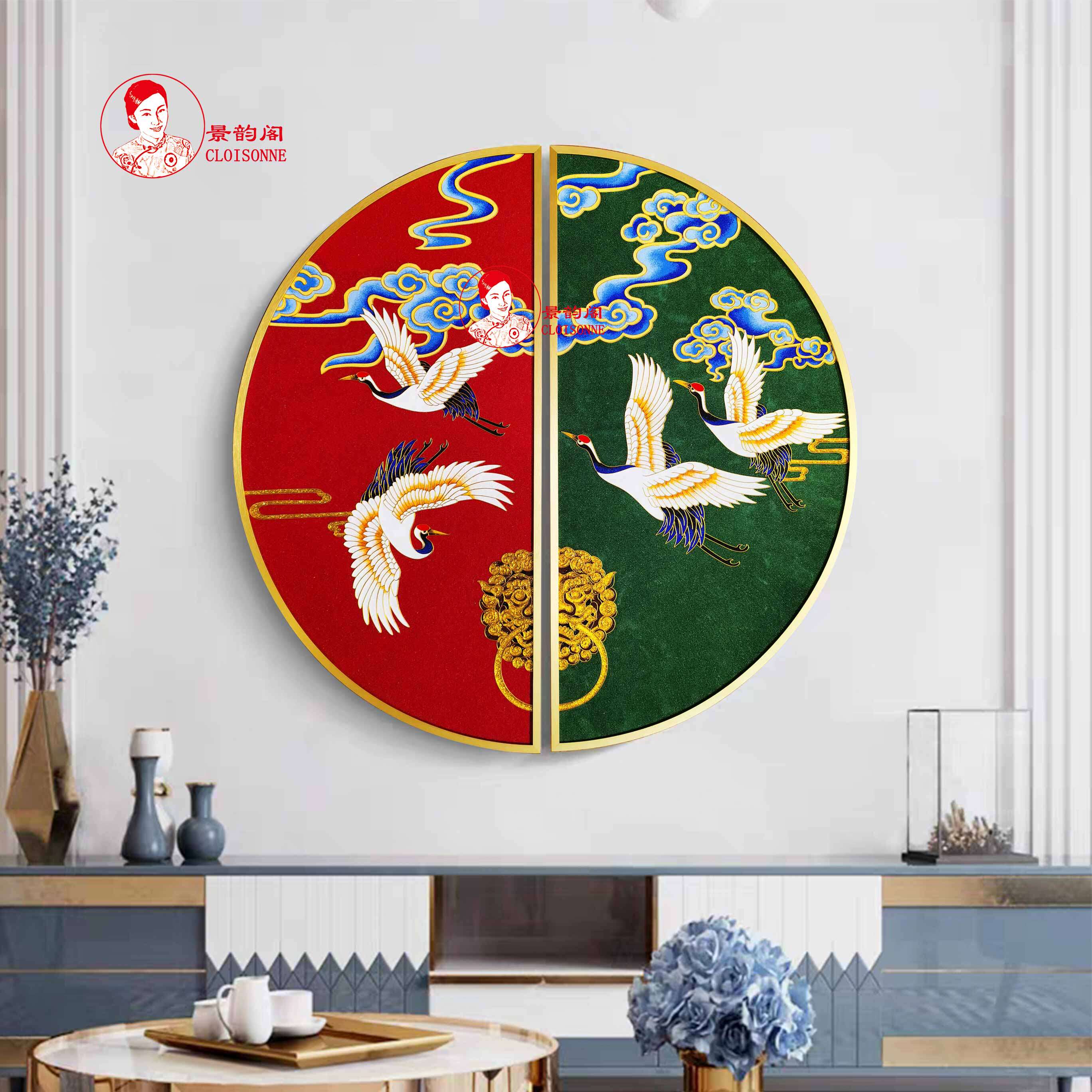 贺祥瑞 景泰蓝掐丝珐琅画diy材料包 非遗手工 吉祥寓意半圆装饰画