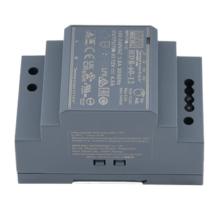 HDR-60-12明纬12V开关电源4.5A直流工业导轨型变压器工程适配器小