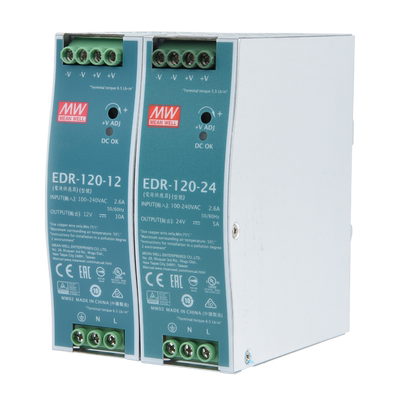 明纬EDR-120W导轨开关电源12V24V