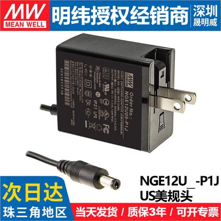 明纬NGE12U/12I-P1J医疗电源适配器12W 5/9/12/15/18/24V插头可换