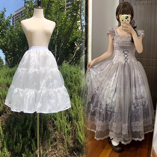 lolita裙撑无骨软纱中长款 日常暴力无骨撑延长裙撑COS洛丽塔汉服