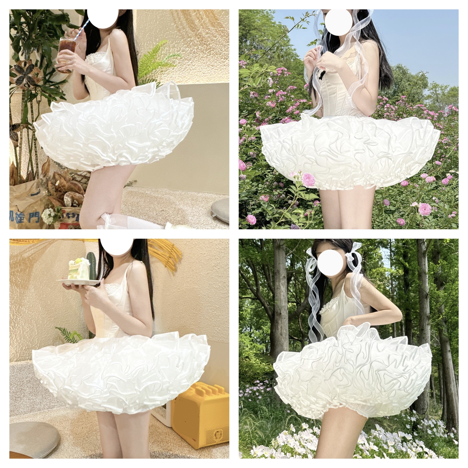 短款暴力四层软纱裙撑