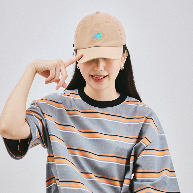 theMADHATcher「mini logo」水洗帆布弯眉棒球夏季糖果色遮阳帽