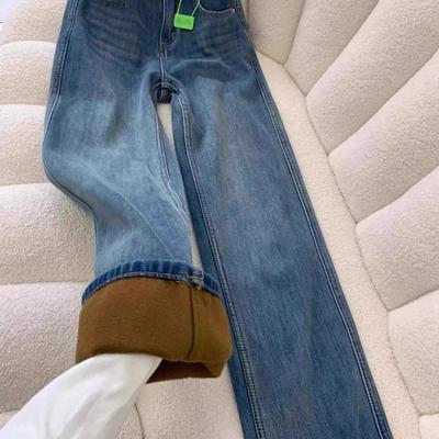 复古加绒直筒不臃肿窄版阔腿裤