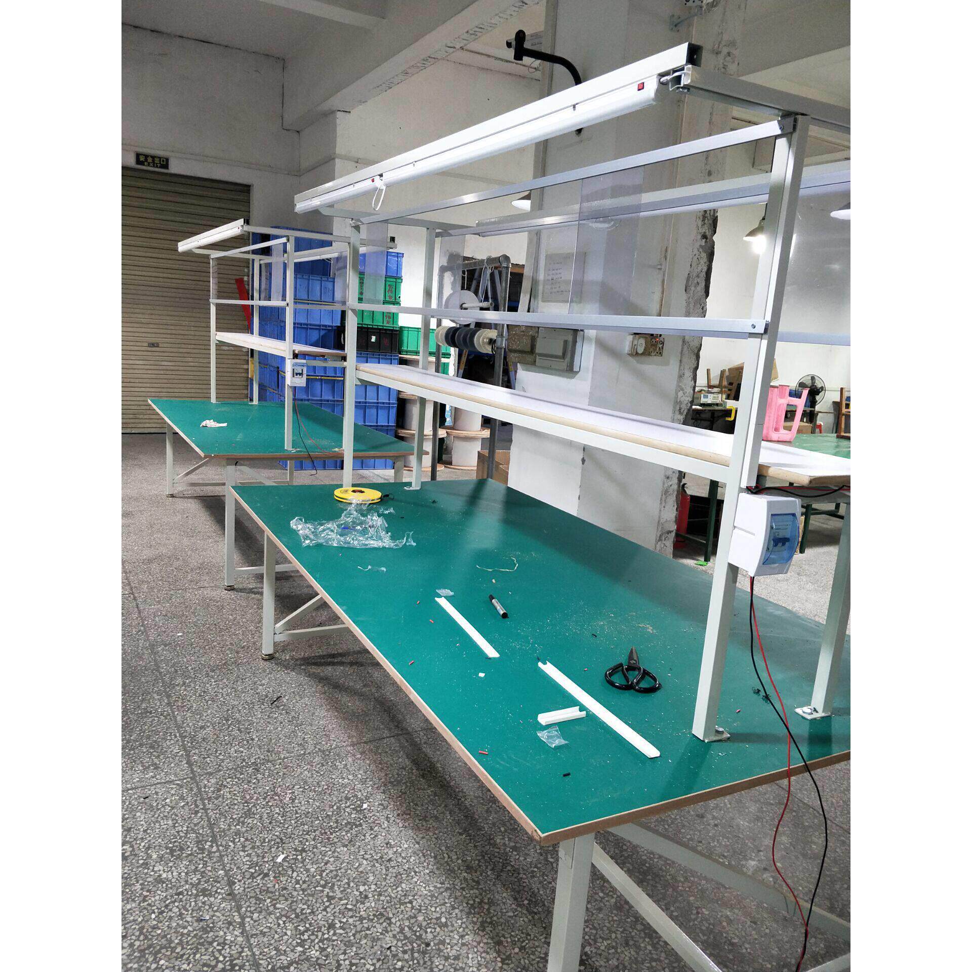 防静电单带灯架工厂维修打包工作桌台车间流水线作业台正品包邮