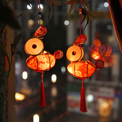 2026元宵节迷你兔子灯笼马年装饰挂饰民俗中国风手提布艺花灯成品