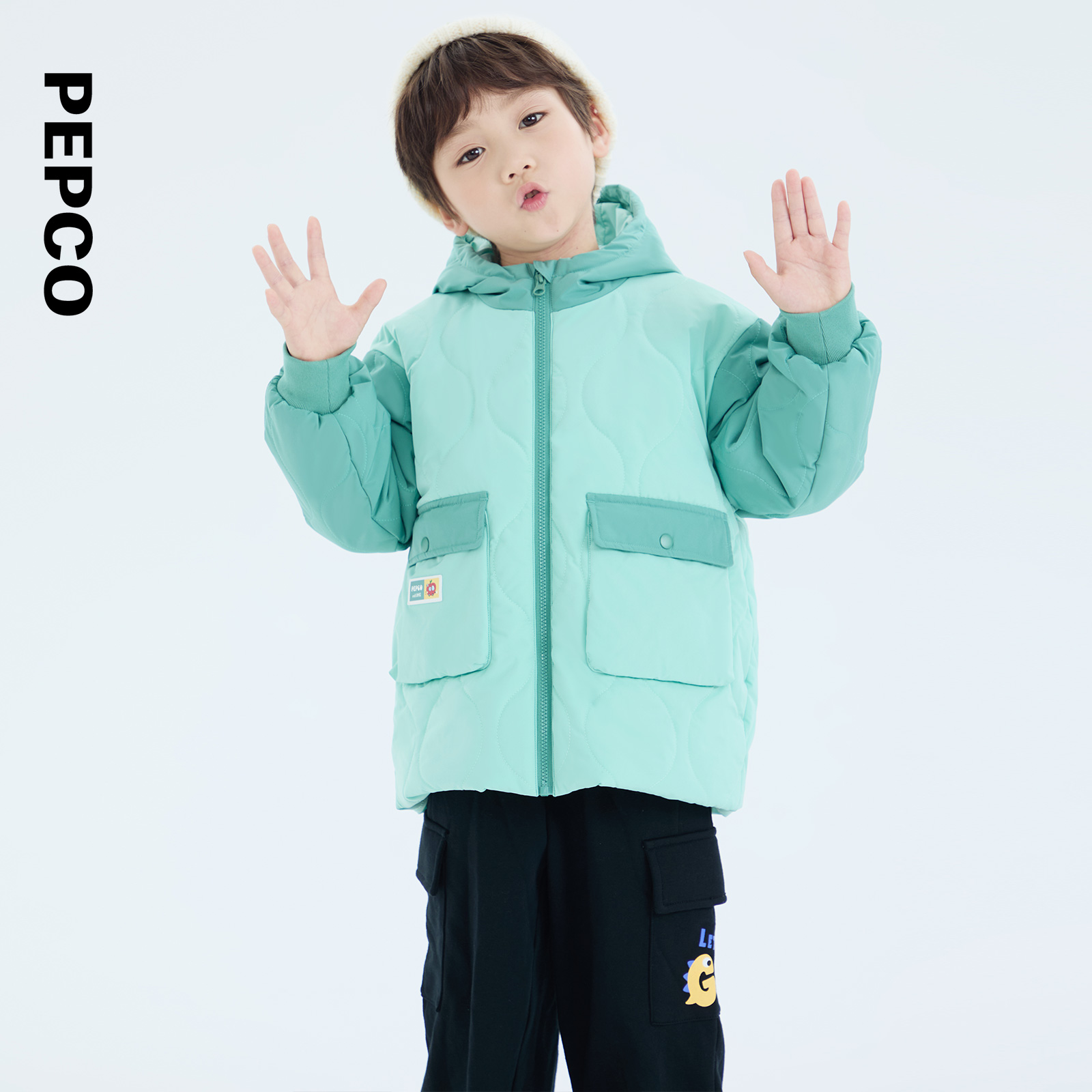 小猪班纳童装2025冬装新款儿童带帽棉衣小童男童棉服宝宝幼童冬季