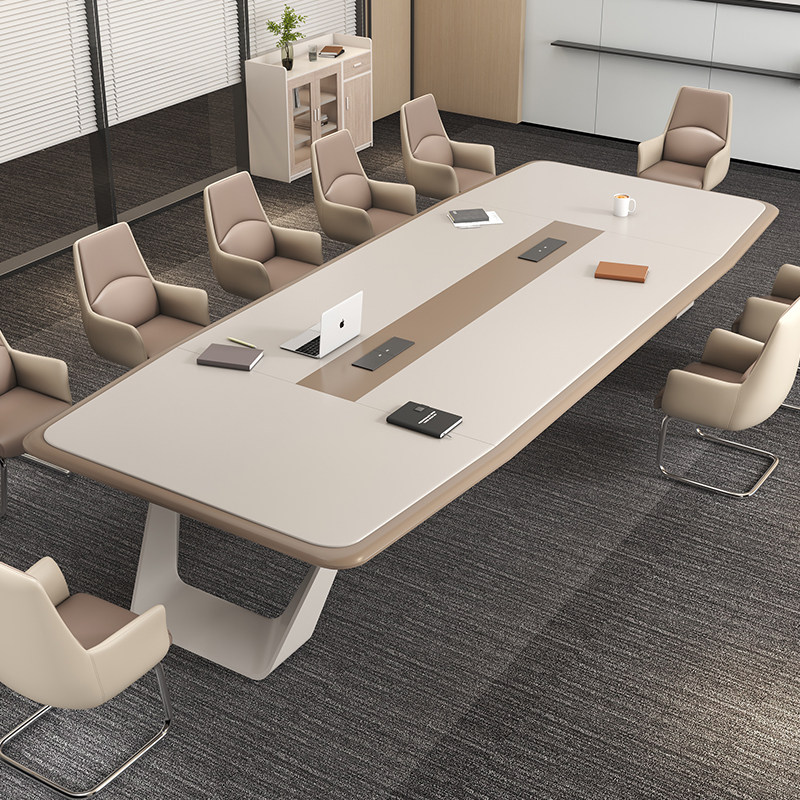 杉久品牌大型烤漆会议桌 支持客制简约现代办公会议桌椅组合