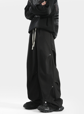 BLRY 美式裤子男春季高街潮牌冲锋裤夏季冰丝宽松直筒休闲长裤子