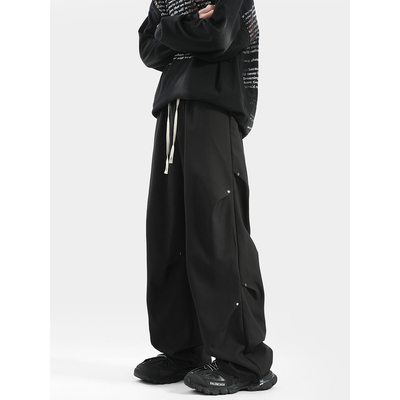 BLRY 美式裤子男春季高街潮牌冲锋裤夏季冰丝宽松直筒休闲长裤子