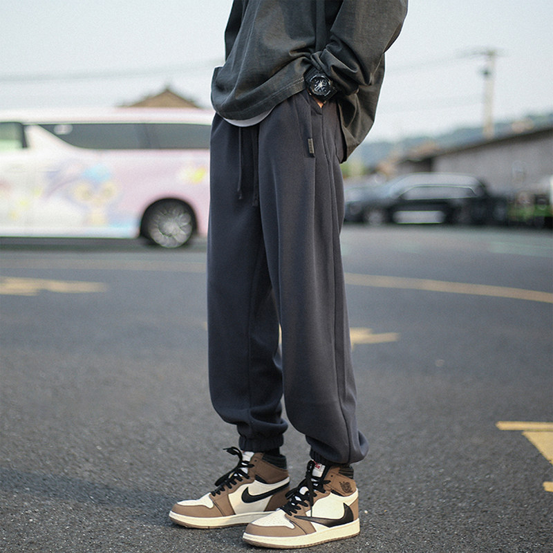 330g重磅美式运动卫裤男春秋新款潮流男生裤子宽松束脚休闲裤男款