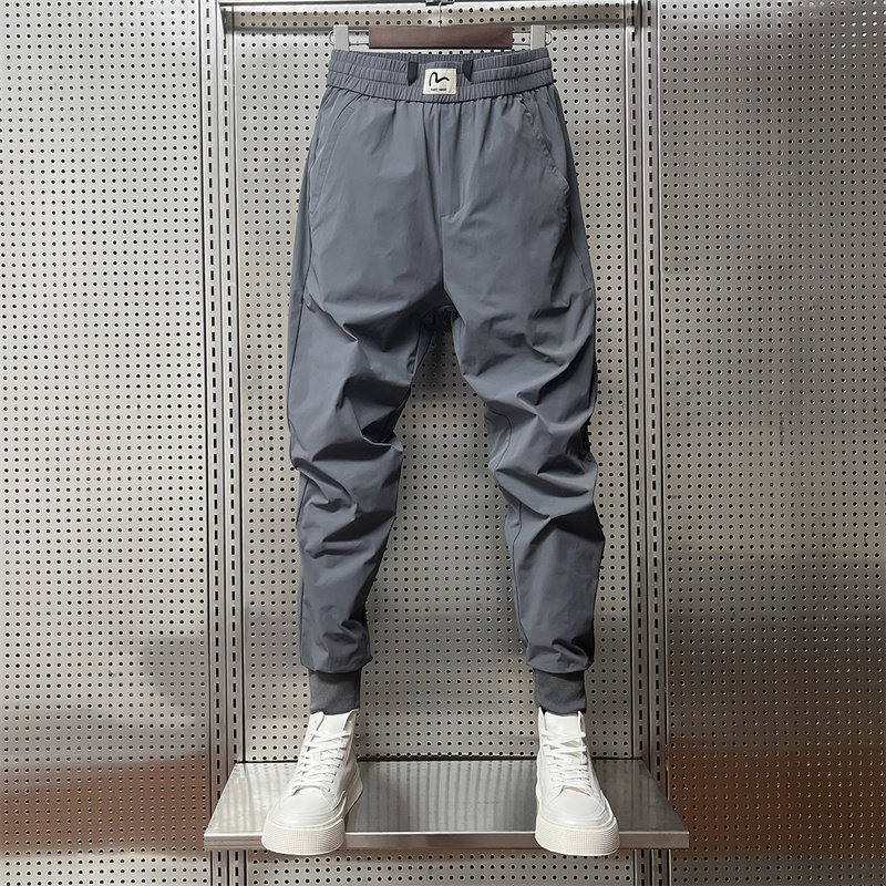 春季休闲裤薄款男裤子秋季束脚哈伦速干裤冰丝裤运动宽松痞帅潮牌