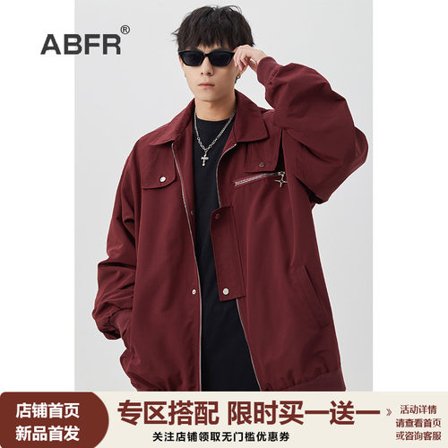 ABFR美式高街短款工装夹克男款秋秋季vintage欧美设计感复古外套