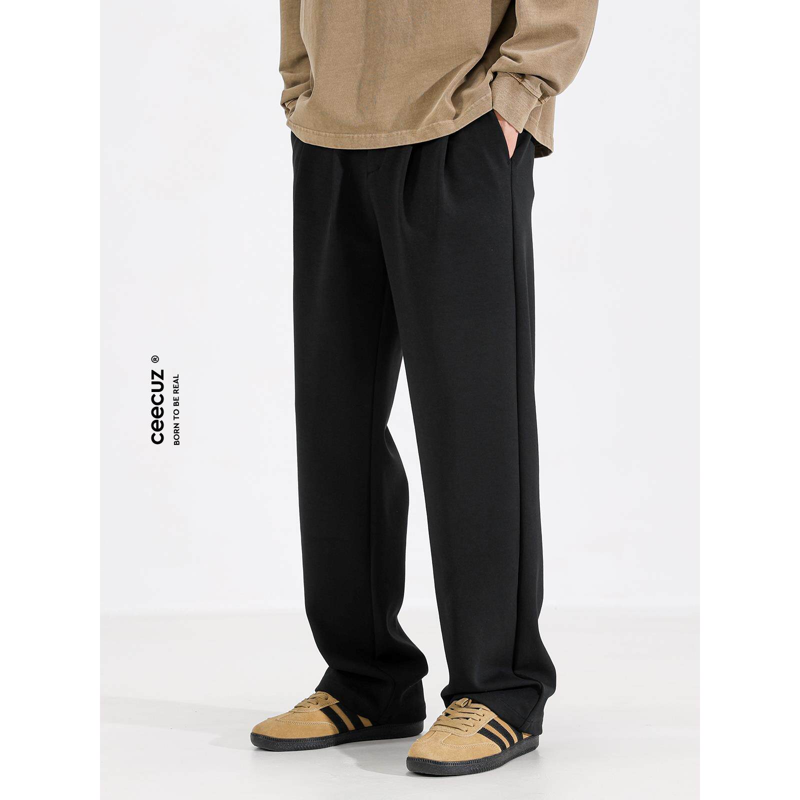 Ceecuz 春秋垂坠感cleanfit直筒西裤男美式潮牌宽松阔腿休闲长裤
