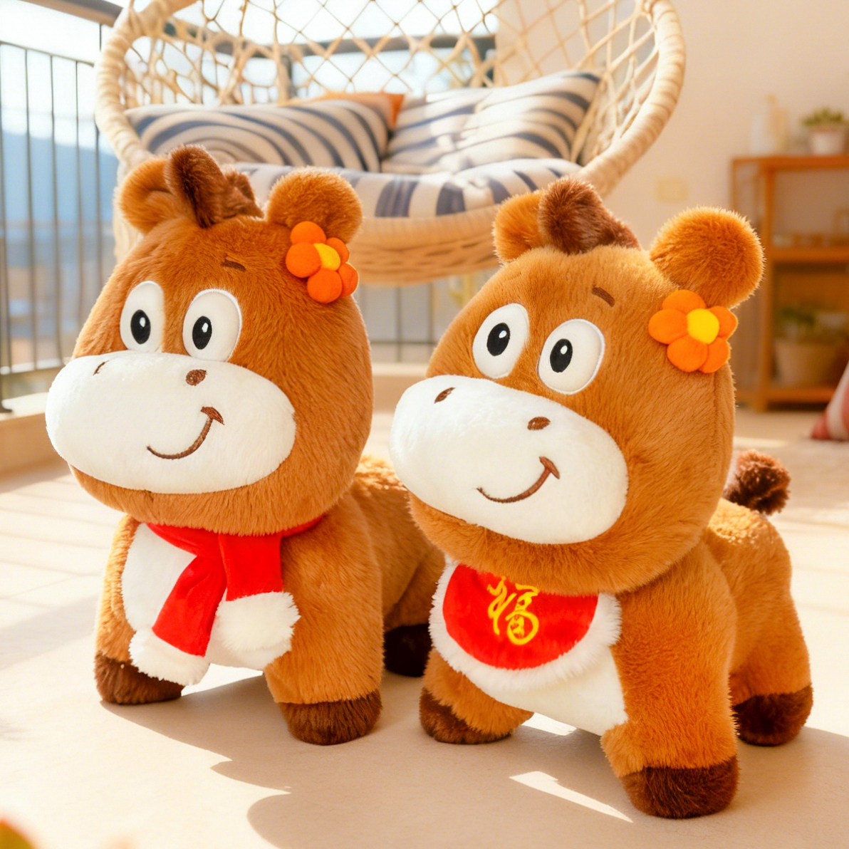 卡通生肖马玩偶马年吉祥物公仔