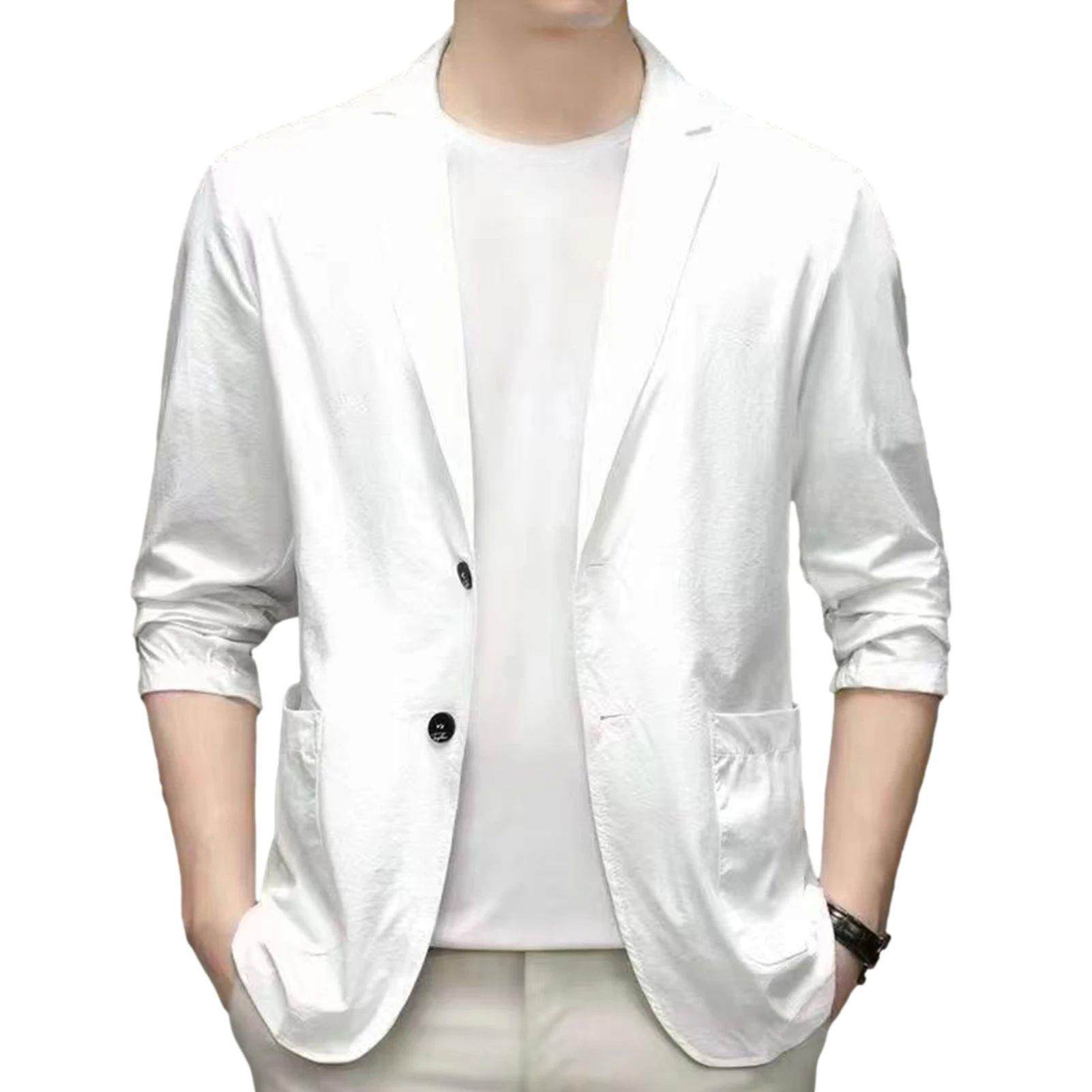 Anti-Wrinkle Ultra Thin Ice Silk Suit Jacket Summer men blaz