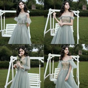 Bridesmaid Vkkpu Banquet Wedding Dress伴娘服 Green