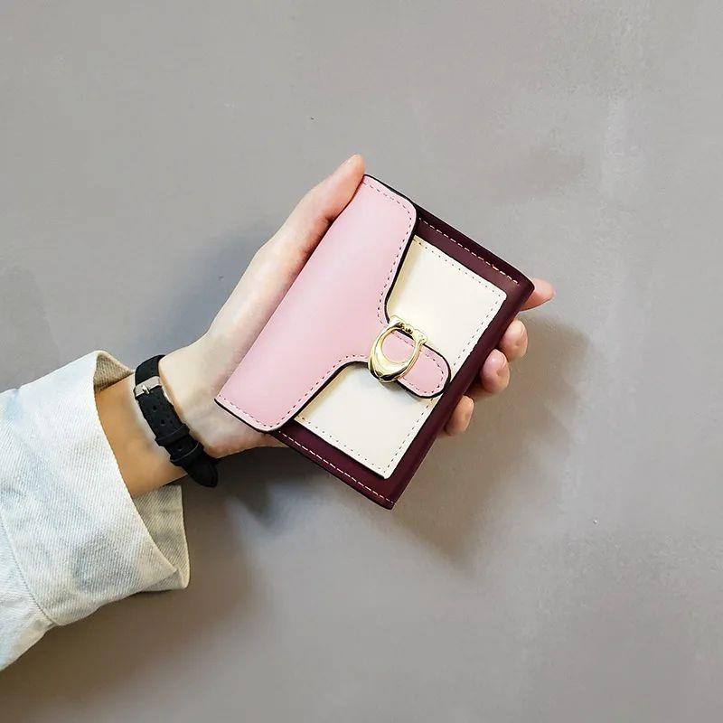 Fashion Ins Spliced Wallet for Women Vintage Coin Purse with