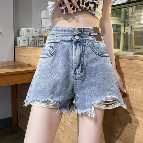 高腰牛仔短裤女夏季薄款2026