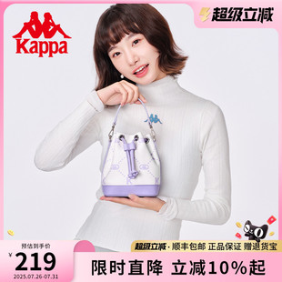 潮流圆桶包 Kappa卡帕 新款 正品 皮质感水桶包女手提斜挎单肩包时尚