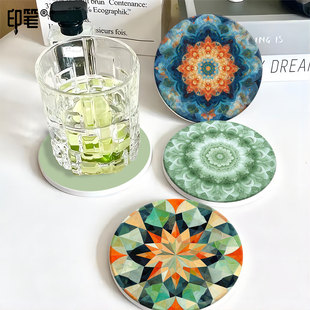 印笔杯垫硅藻泥ins风硅藻土定制速干吸水家用茶杯垫隔热垫水杯垫