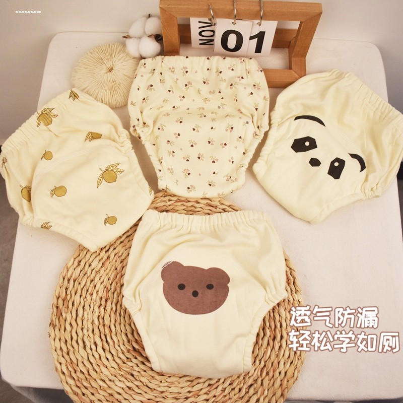 纯棉六层宝宝训练内裤纱防漏可洗尿布裤防水隔尿裤兜纯棉婴儿如厕