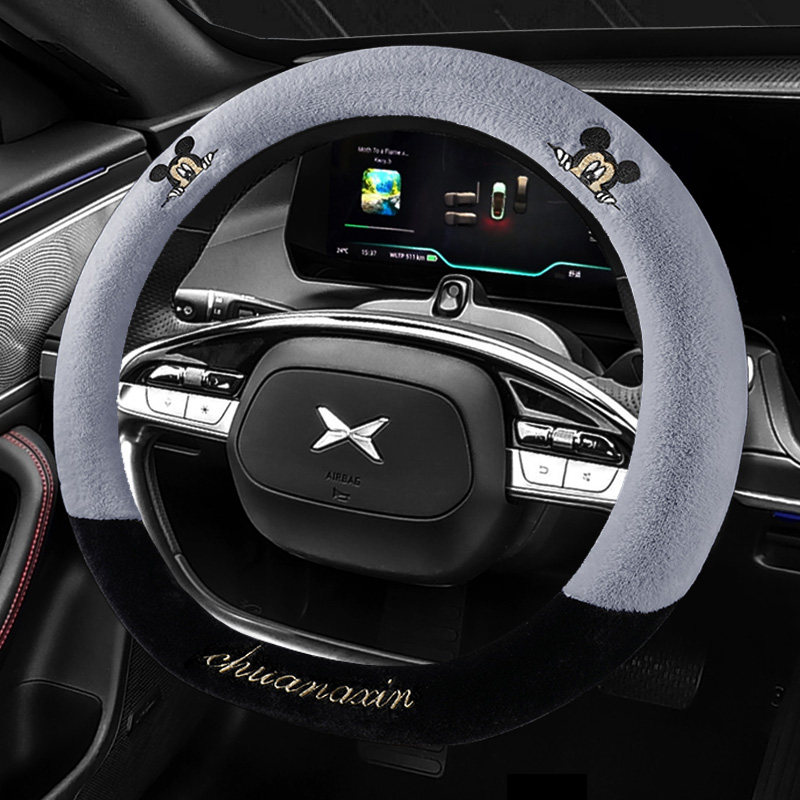 冬季保暖棉小鹏X9/G6/P7/P5/G3/G9/F57 专用电动毛绒汽车方向盘套