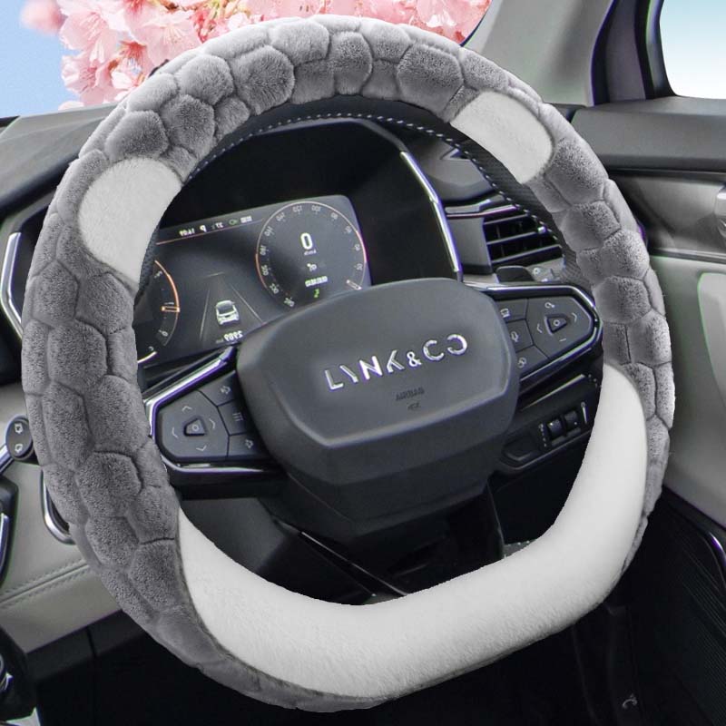 适用领克03/09/01/08/06/05/07专用电动汽车毛绒方向盘套冬季保暖