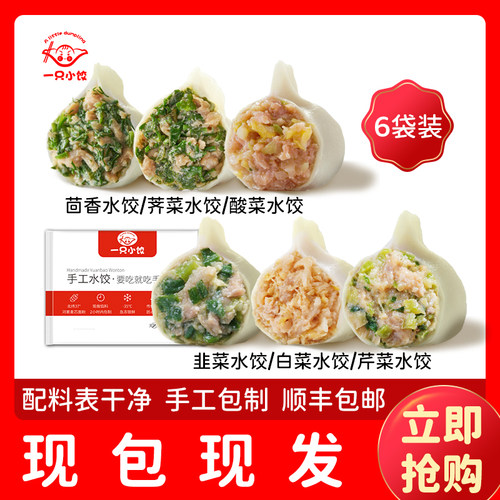 手工包制蔬菜和猪肉水饺6袋