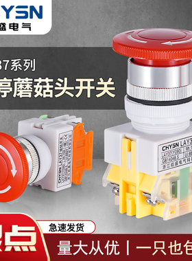 急停自锁按钮开关LAY37-11ZS蘑菇头Y090（PBC）22MM按钮圆形