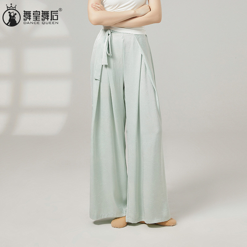 古典舞舞蹈裤女系带捏褶练功阔腿