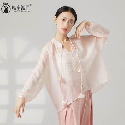 现代舞练功服上衣飘逸仙气罩衫
