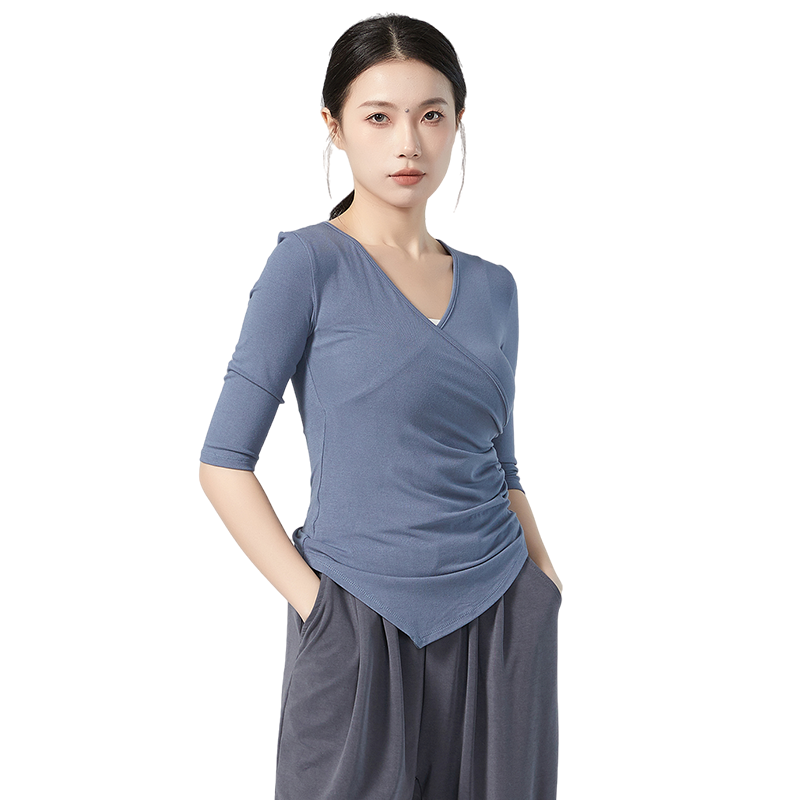 现代舞练功服中袖跳舞上衣女艺考