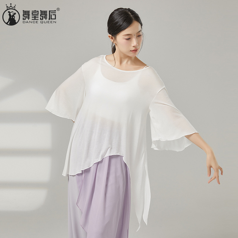 古典舞服女天丝不规则舞蹈服上衣