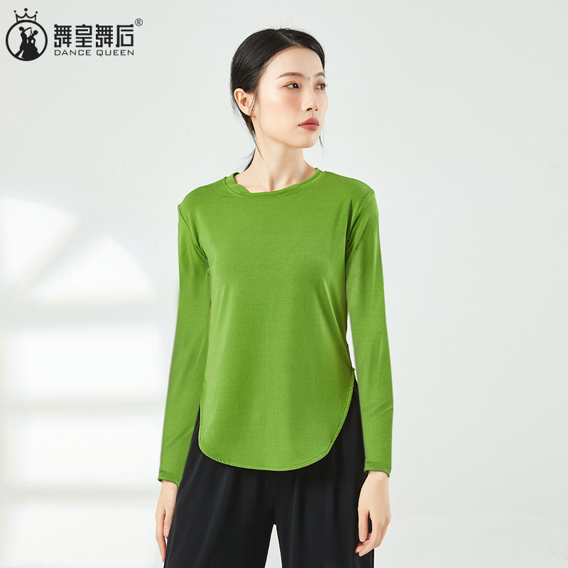 圆领现代舞蹈练功服上衣女课堂基训服短袖爵士拉丁舞民族舞学生